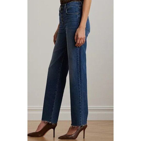 Lauren Ralph Lauren Women High Rise Relaxed Ankle Jeans Size 14 Harvest Wash - Picture 3 of 5